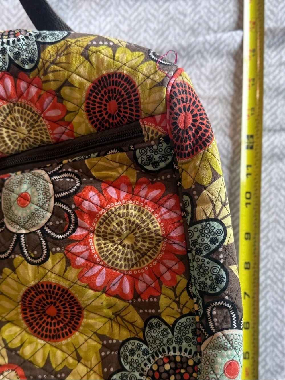 Vera Bradley Flower Shower Quilted Cotton Backpack | Floral Side Flap Pockets